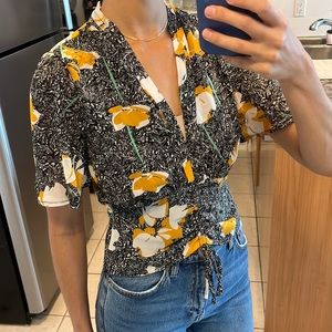 Astr lined chiffon blouse